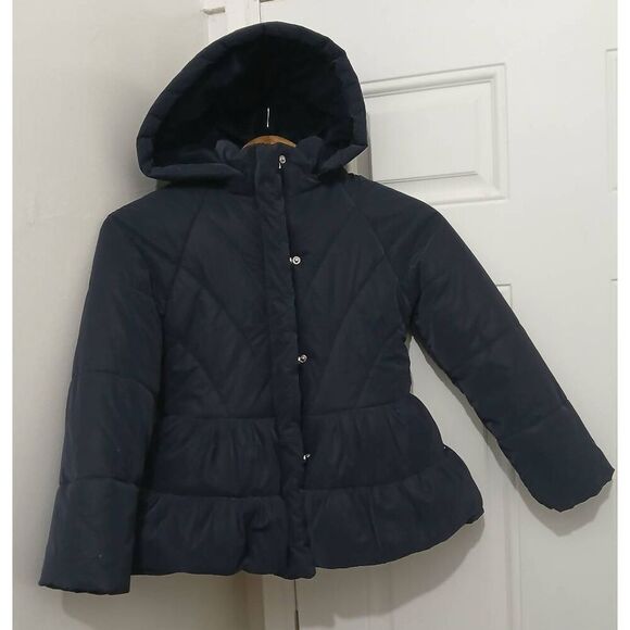 Mayoral girls kids size 9 navy blue puffer jacket outerwear